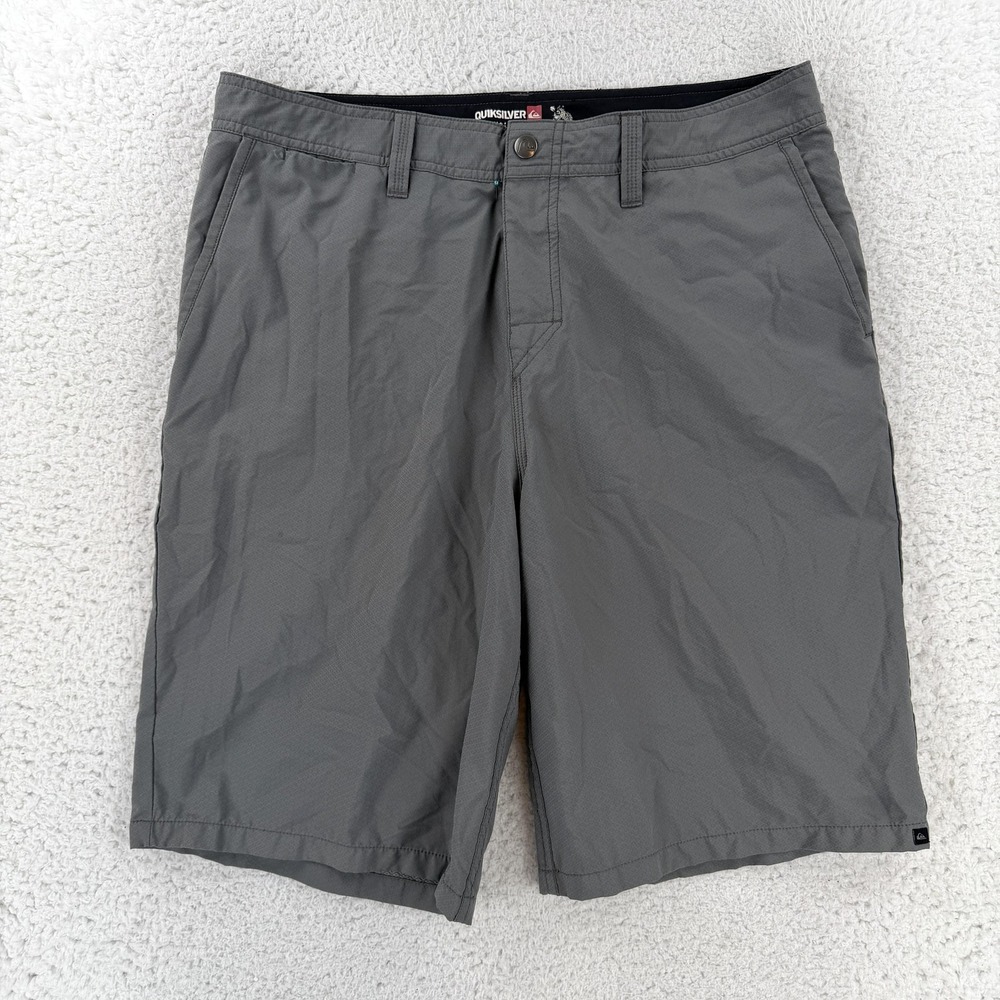 Quiksilver Amphibians Shorts Mens 36 Gray Chino Surf Hybrid Quick Dry Casual